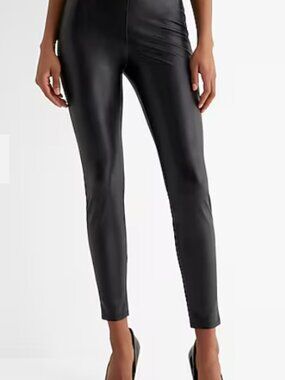Super High Waisted Faux Leather Leggings XL Express